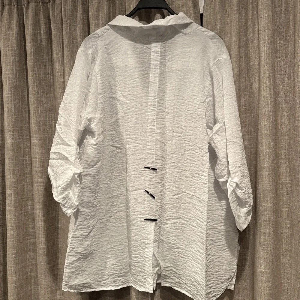 Soft Surroundings Tunic Kimono Cardigan Size 1X Open Front Button Lagenlook Boho